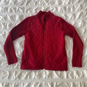 Vintage Kim Rogers Knit Sleeve Zip Up Jacket